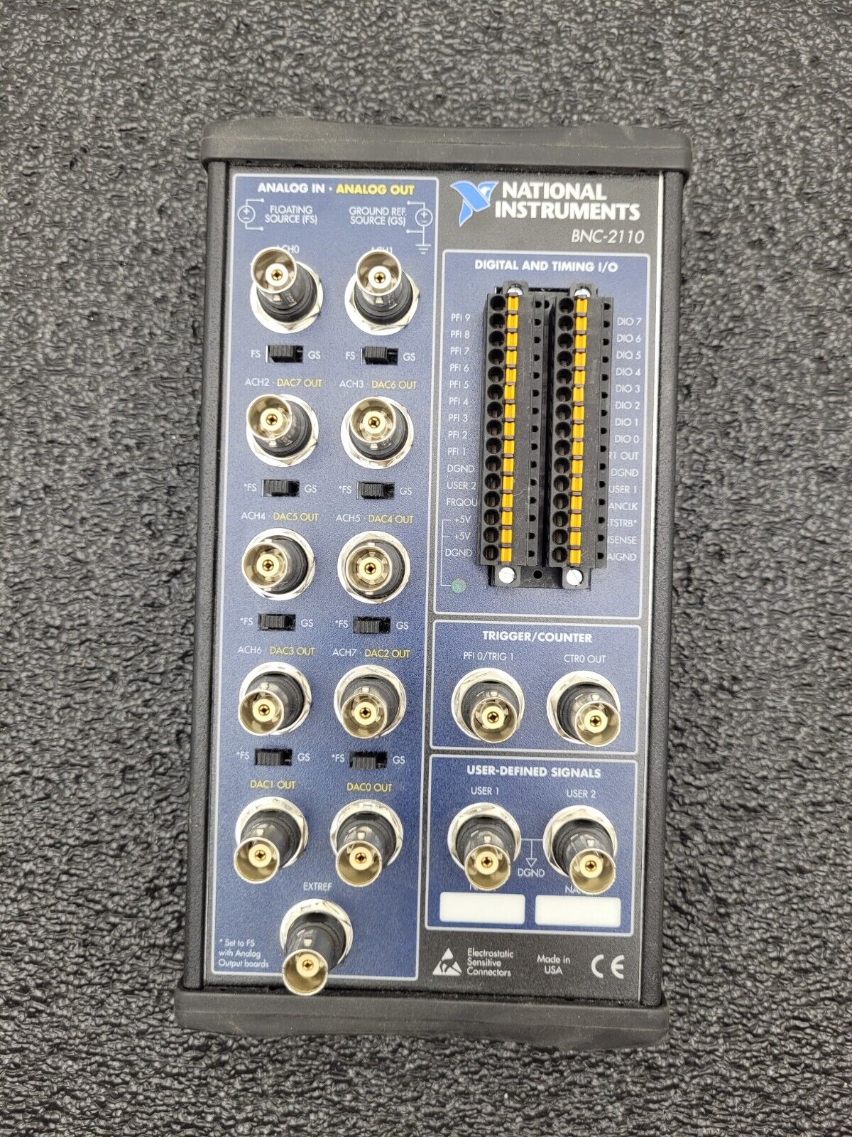 National Instruments BNC-2110 Data Acquisition Breakout Box PN:185124D-01