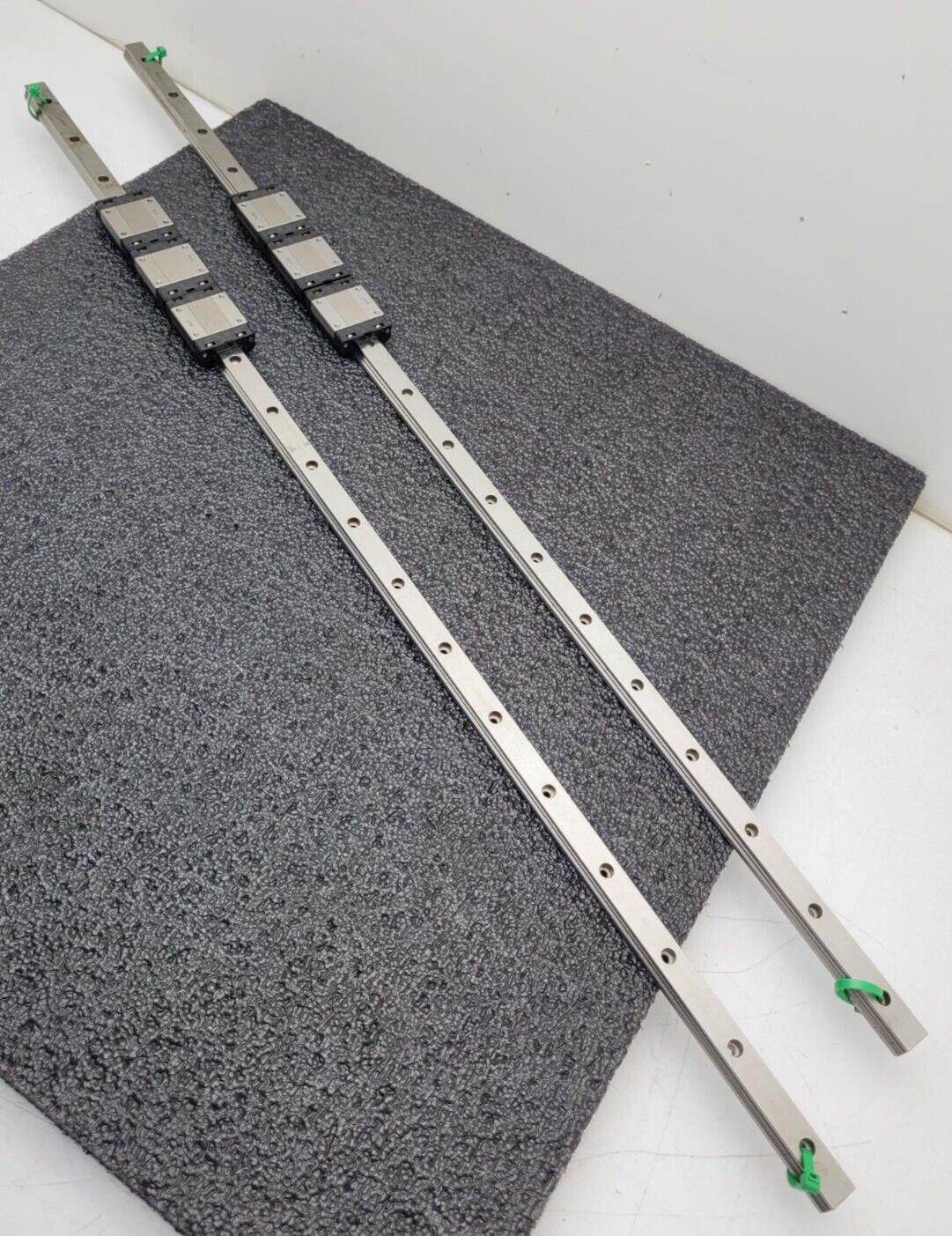 Lot of 2 Rails 6 blocks THK SRS15M OK135 Linear Bearing w/ 718 mm Rail