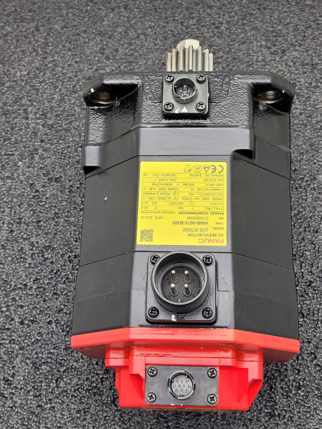 Fanuc A06B-0075-B303 AC Servo Motor 1.2kw 2000rpm Encoder A860-2020-T301 BiA128