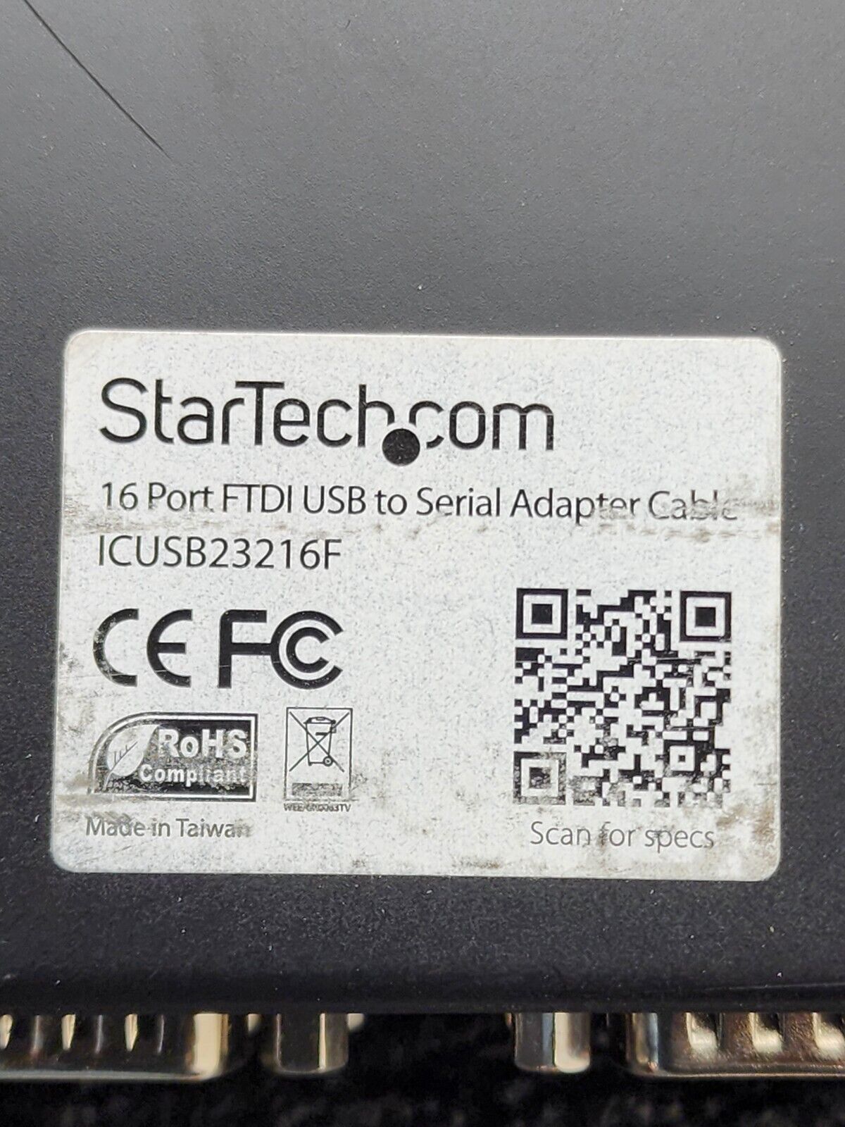 StarTech ICUSB23216F 16-Port FTDI USB B to RS232 Serial Multiplexer COM Adapter