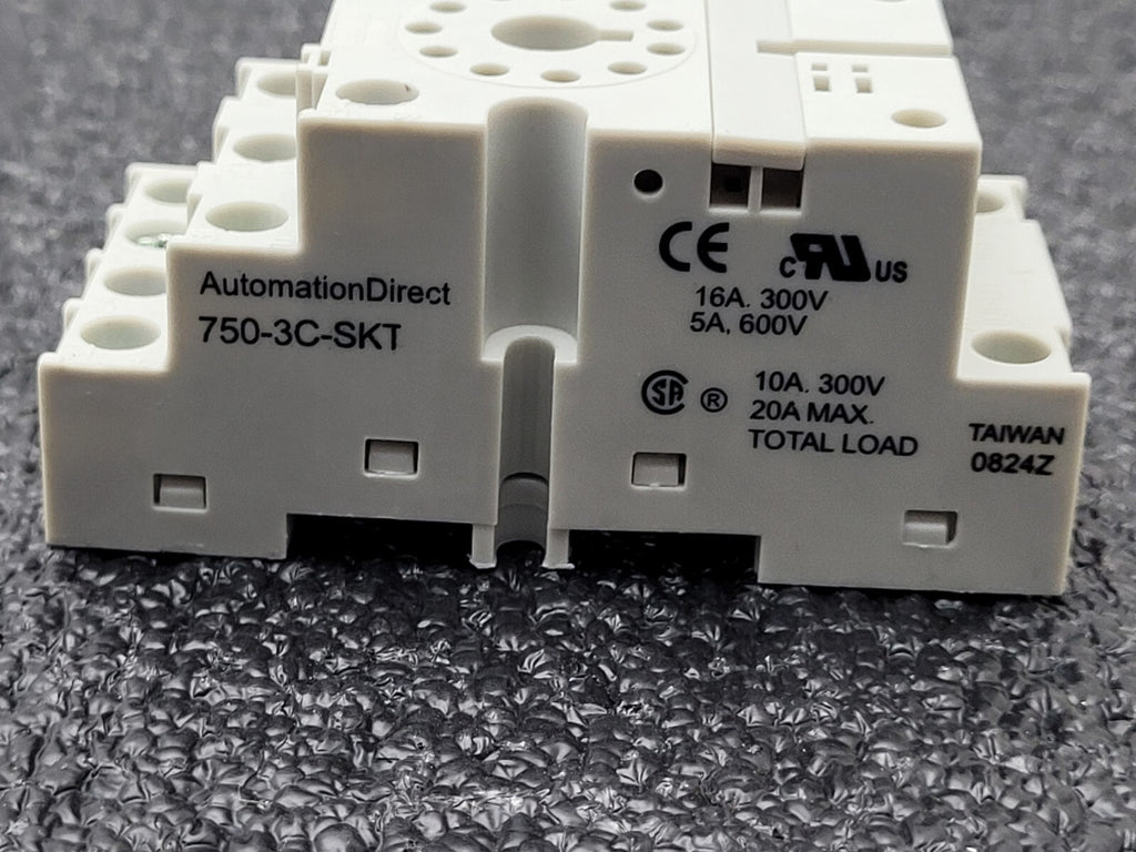 Lot of 20 + 3  Automation Direct 750-3C-SKT Relay Mount DIN Rail Base New