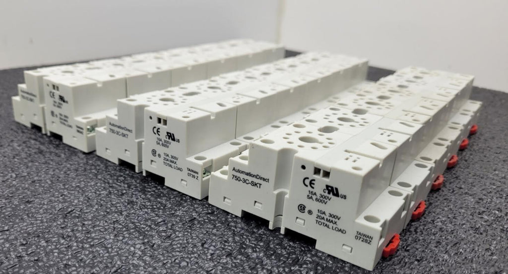 Lot of 20 + 3  Automation Direct 750-3C-SKT Relay Mount DIN Rail Base New