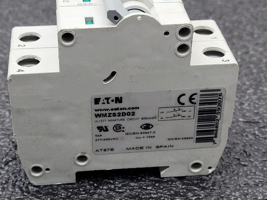 Lot of 10 Eaton Cutler Hammer WMZS2D02 Miniature Circuit Breaker 2A 5kA Type D