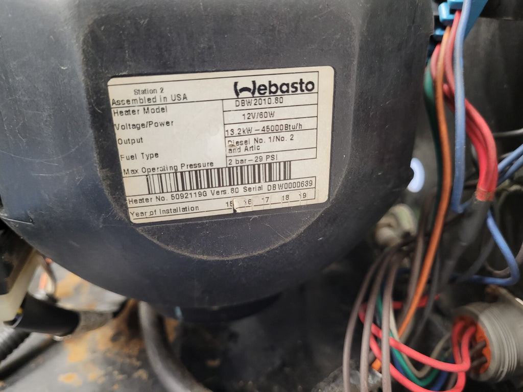 Webasto Arctic Fox DBW2010.80 Diesel Heater 13.2kW 12 Volt 60W With Cover A12