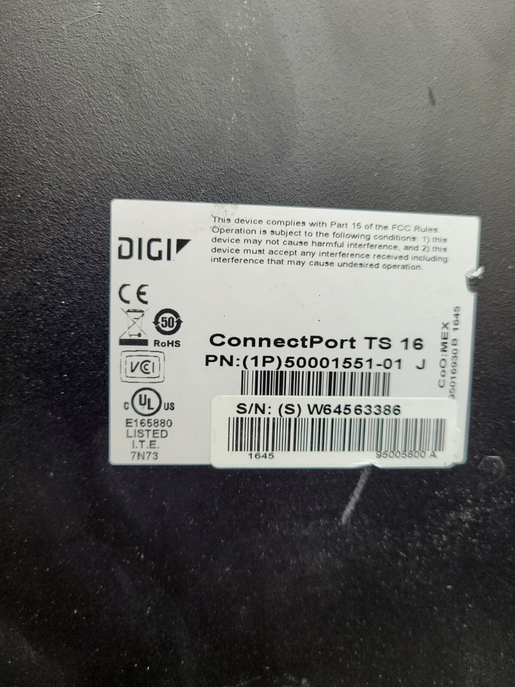 Digi ConnectPort TS 16 Terminal Server 50001551-01 w/ Brackets