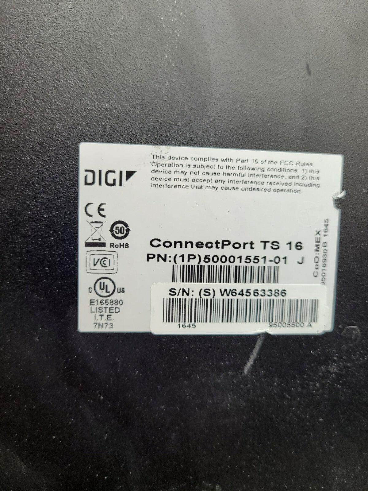Digi ConnectPort TS 16 Terminal Server 50001551-01 w/ Brackets