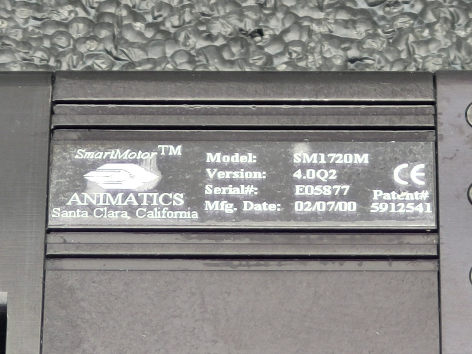 Animatics SM1720M Smart Motor Ver 4.0Q2 E05877 w/ GH17P10 10:1 Gearhead