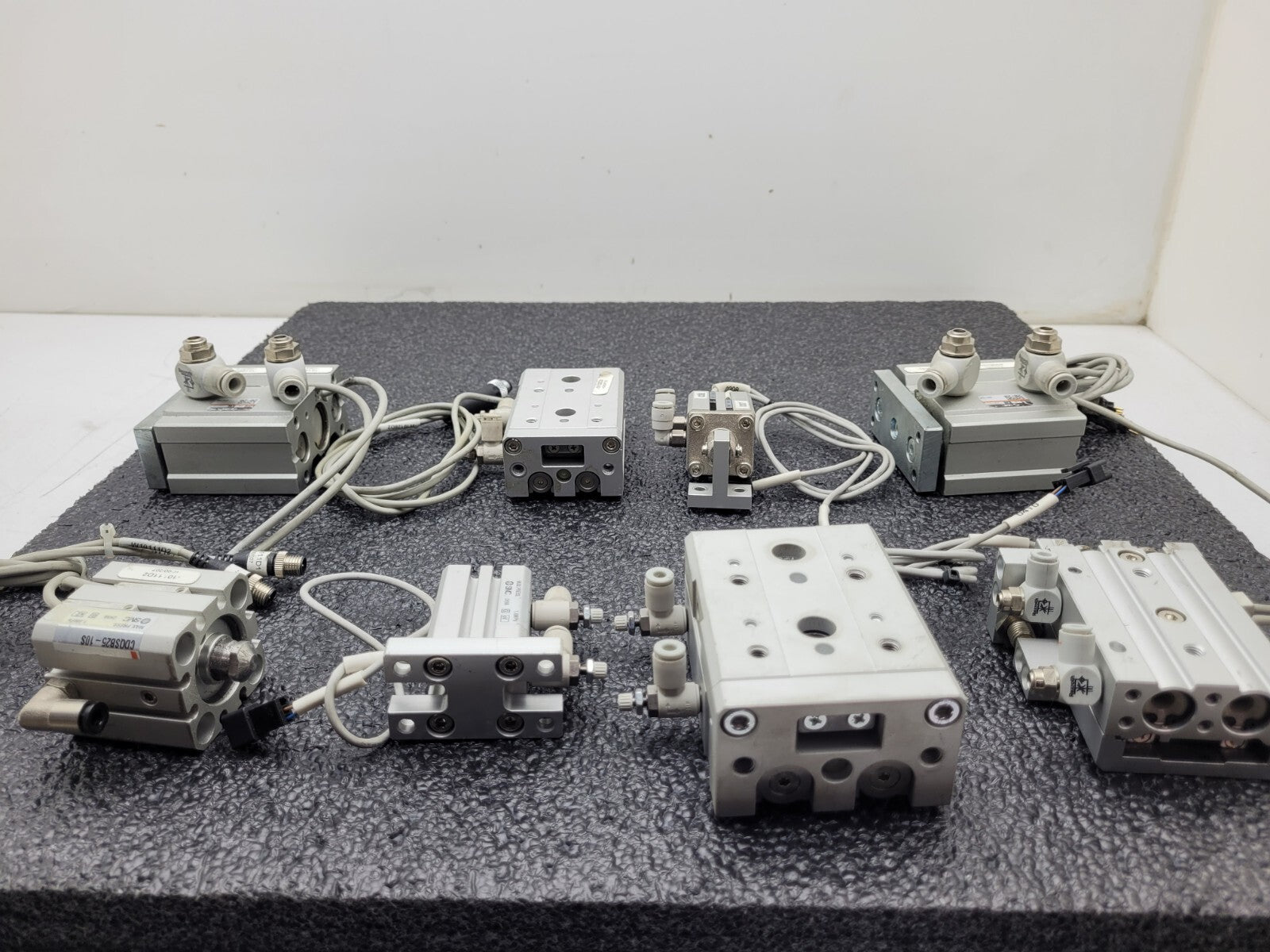 Lot of - 8 Assorted  SMC MXS 100PSI Linear Slide Guide Cylinder w/sensors