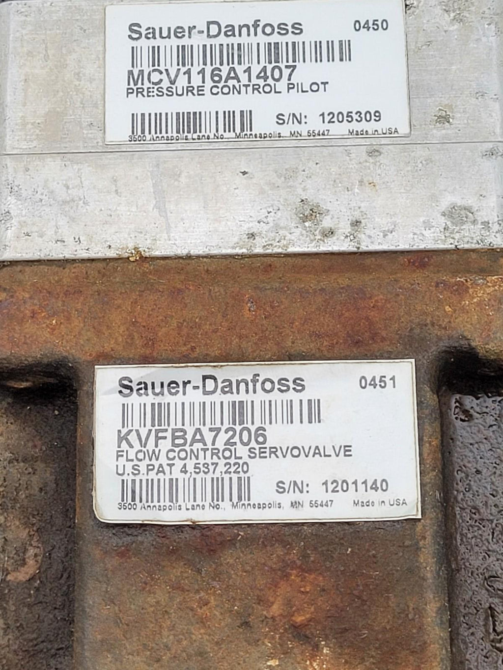 SAUER DANFOSS FLOW CONTROL SERVOVALVE KVFBA5206 MCV116A1407