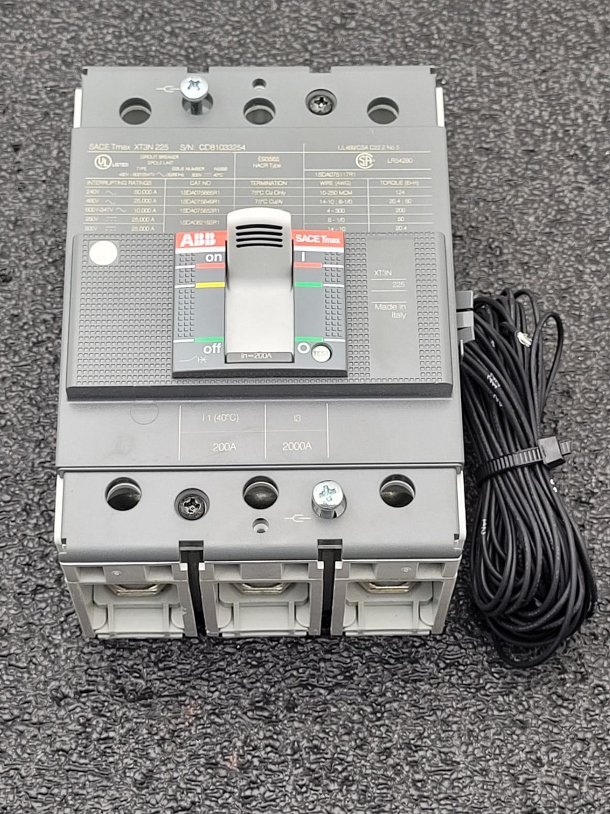 ABB SACE TMAX XT3N  3PH 225 3 Pole Circuit Breaker