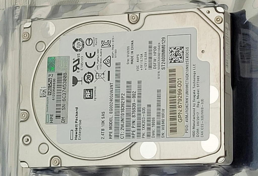 HPE 2.4TB 10K 12G SFF 2.5" SAS SC HDD 876939-002 EG002400JWJNT