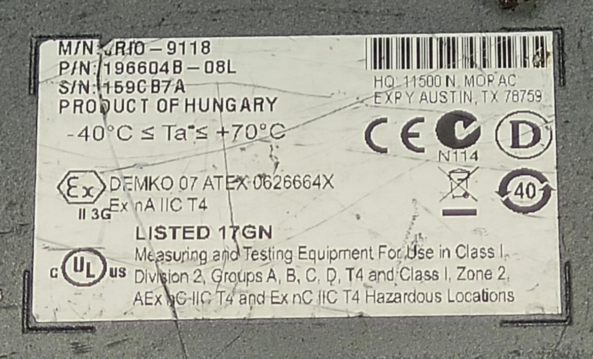 National Instruments NI CRIO-9024  CompactRIO Real-Time Controller