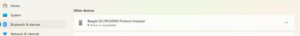 Total Phase Beagle I2C/SPI/MDIO Bus  Analyzer USB at To B Shows Up In Windows