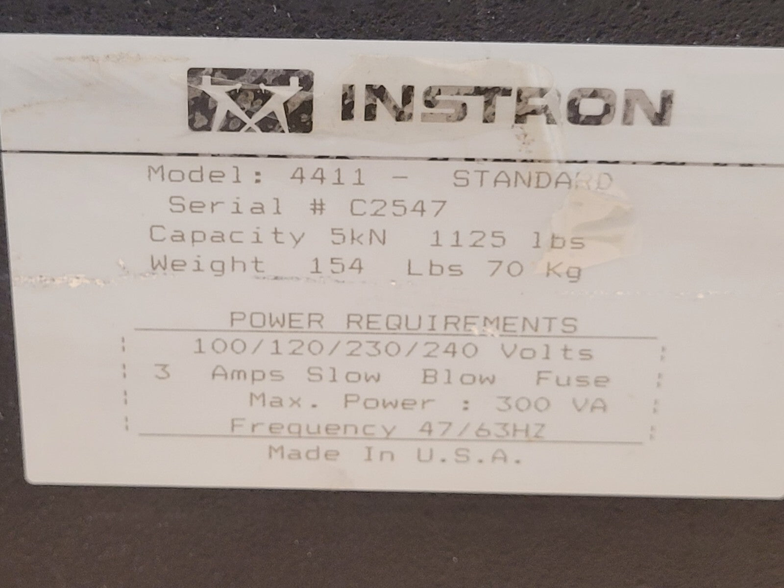 Instron 4411 Tensile Pull Tester Compression Test 5KN Electro Mechanical Test