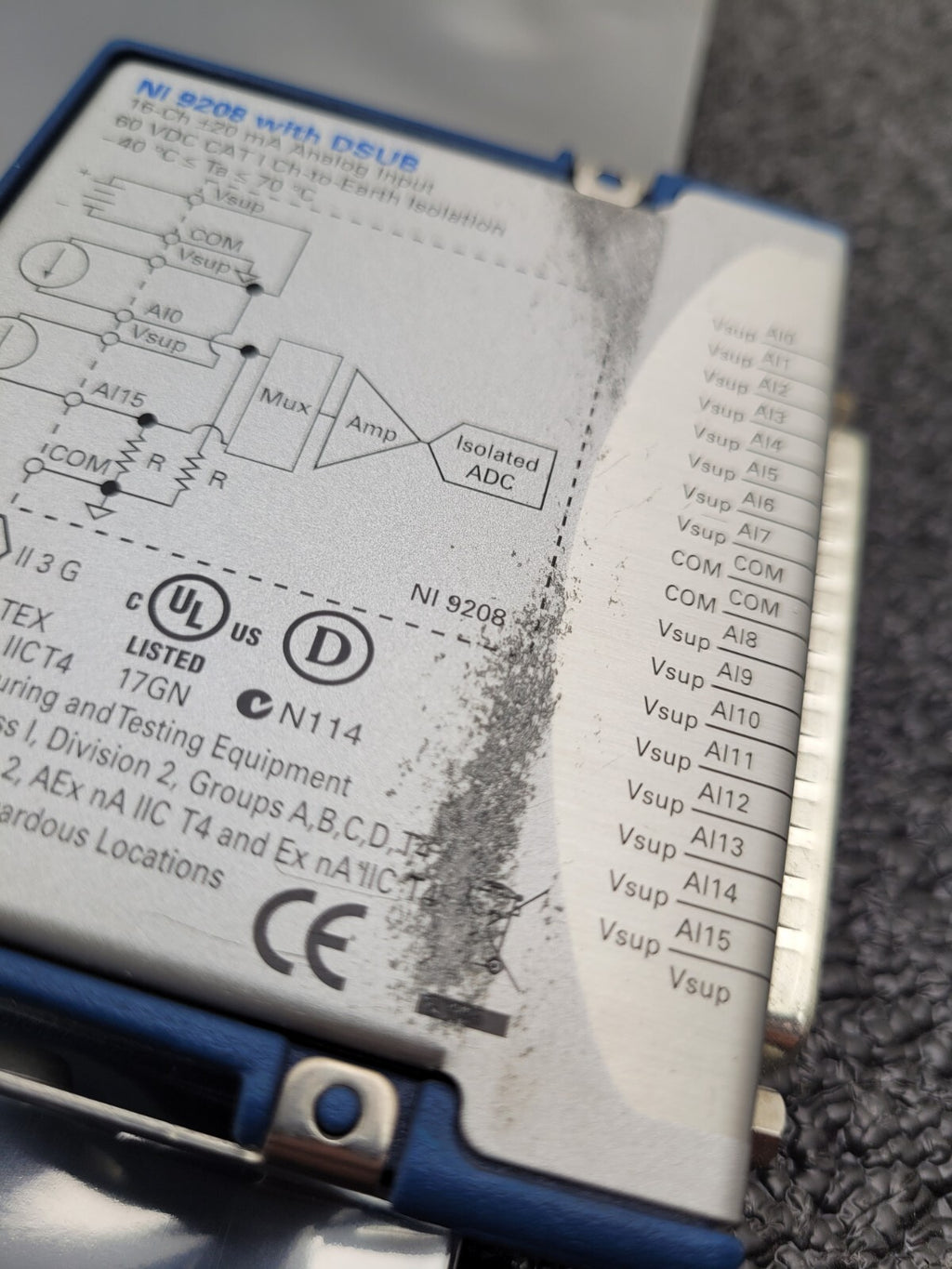 National Instrument NI-9208 16 Channel Analog input Module Passes Self Test