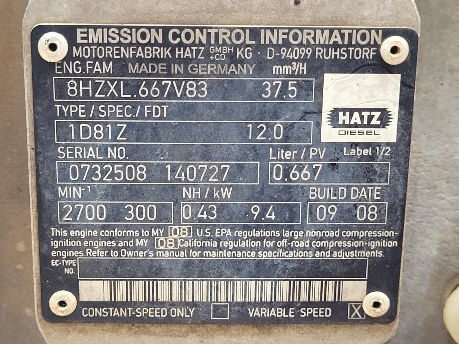 Hatz Diesel Supra Engine Lot of 3 Units 1D81Z Electric Start Parts or Repair