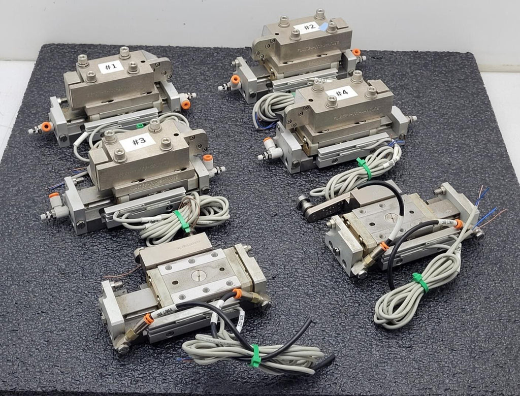 Lot of 6 x  SMC MXP16-30 100PSI Linear Slide Guide Cylinder D-M9N Sensors Stops