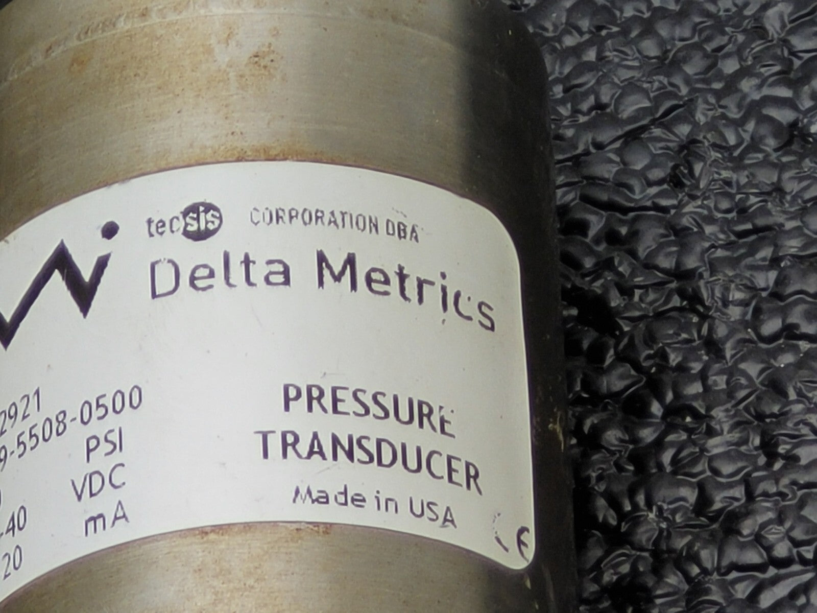 Delta Metrics 99-5508-0500 500 psi 14-40VDC Pressure Transducer 22921 4-20mA out