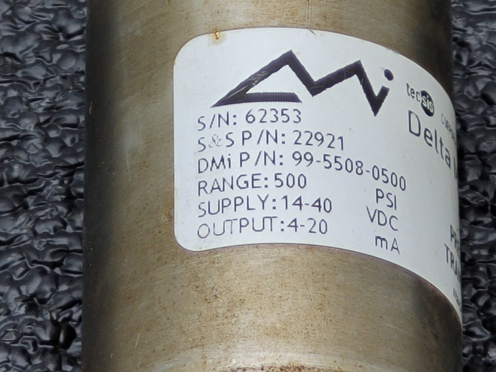 Delta Metrics 99-5508-0500 500 psi 14-40VDC Pressure Transducer 22921 4-20mA out