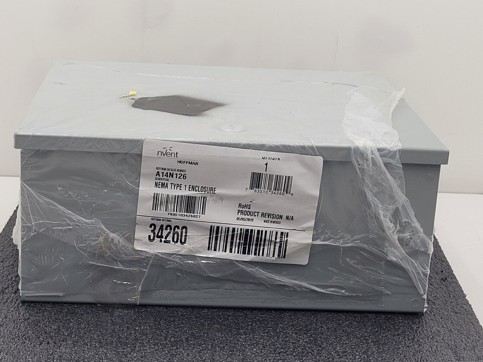 HOFFMAN Nvent A14N126 Metallic Enclosure Grey 14"x12"x6" w/ Hinged Door NEW