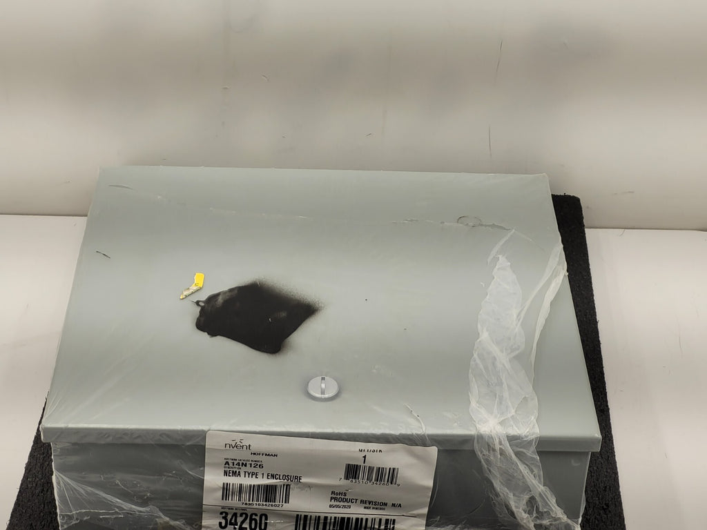 HOFFMAN Nvent A14N126 Metallic Enclosure Grey 14"x12"x6" w/ Hinged Door NEW