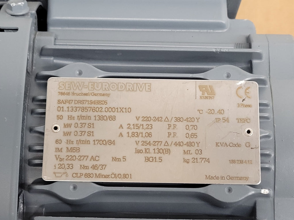 SEW-EURODRIVE SA47/T DRS71S4BE05 Gearmotor Taktomat 45 Degree 8 stop Indexer