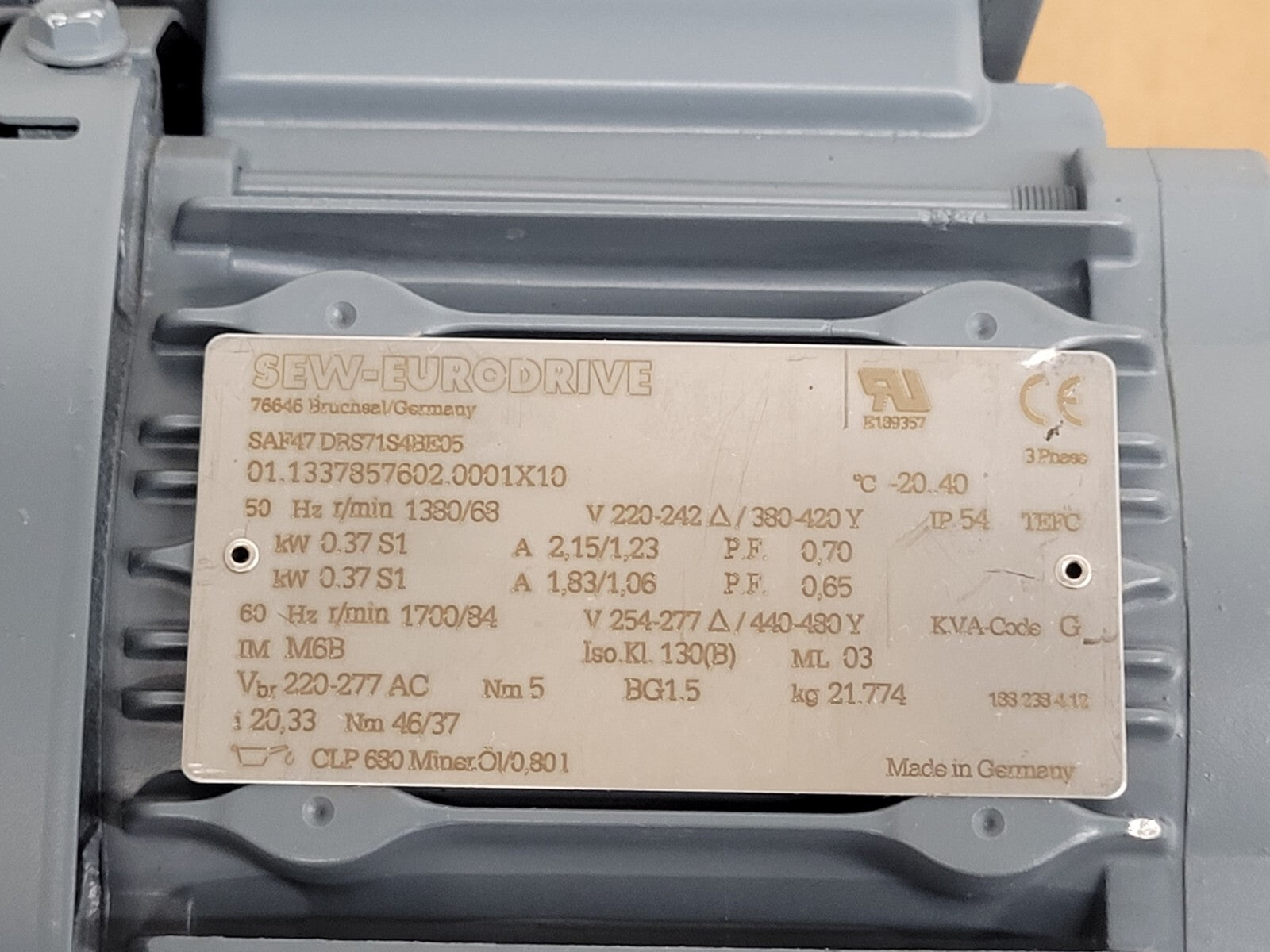 SEW-EURODRIVE SA47/T DRS71S4BE05 Gearmotor Taktomat 45 Degree 8 stop Indexer