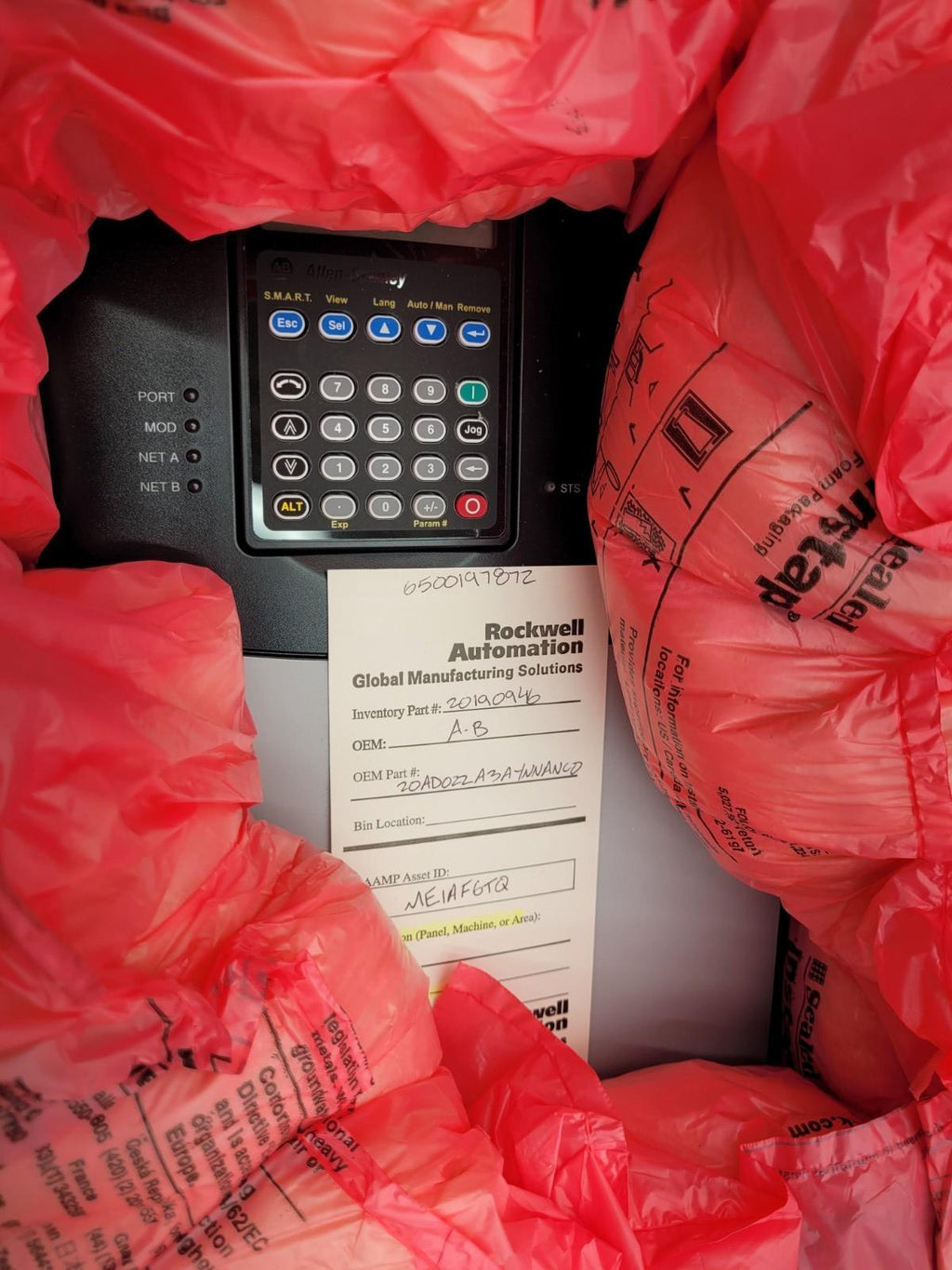 ALLEN BRADLEY POWERFLEX 70 AC DRIVE 432-528VAC 3 PH SER. A 20AD022A3AYNANCO