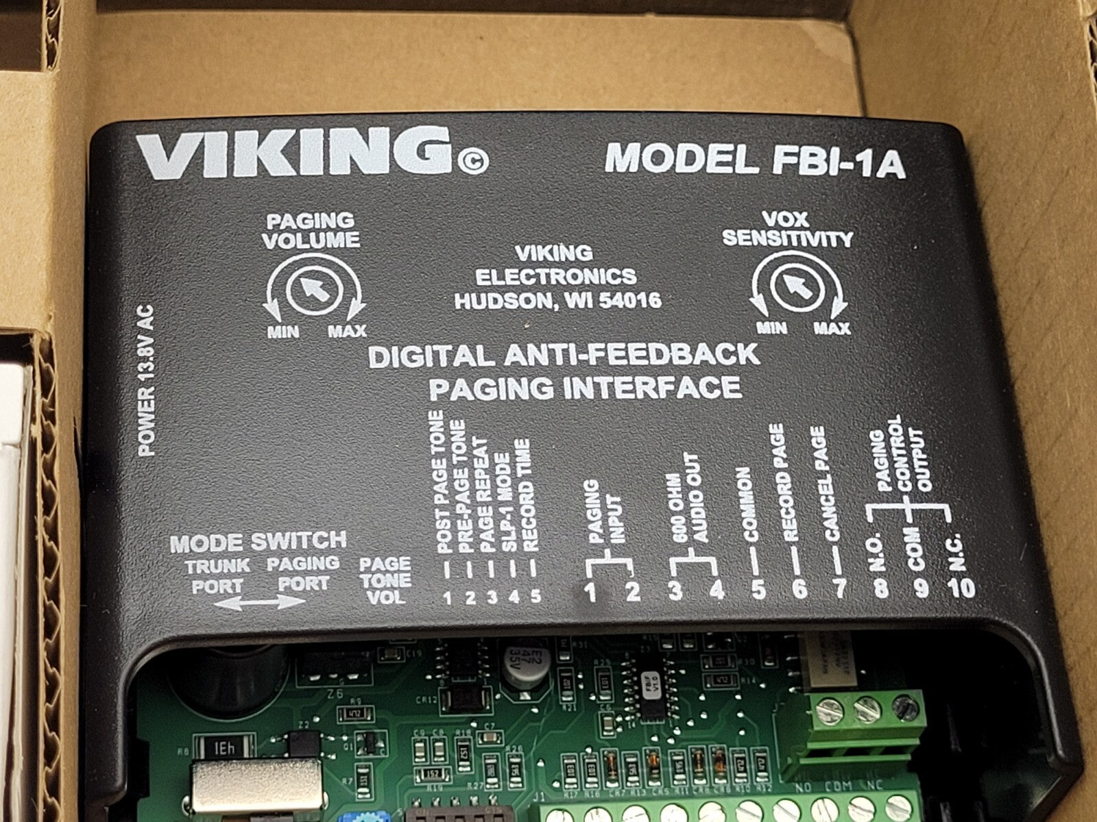 Viking Electronics FBI-1A Viking Anti Feedback Eliminator Paging Device Open Box