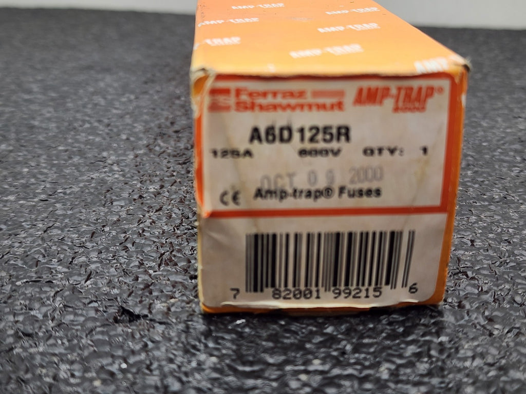 Lot of 3x FERRAZ Shawmut A6D125R FUSE 600V, 125AMP HRC type fuse