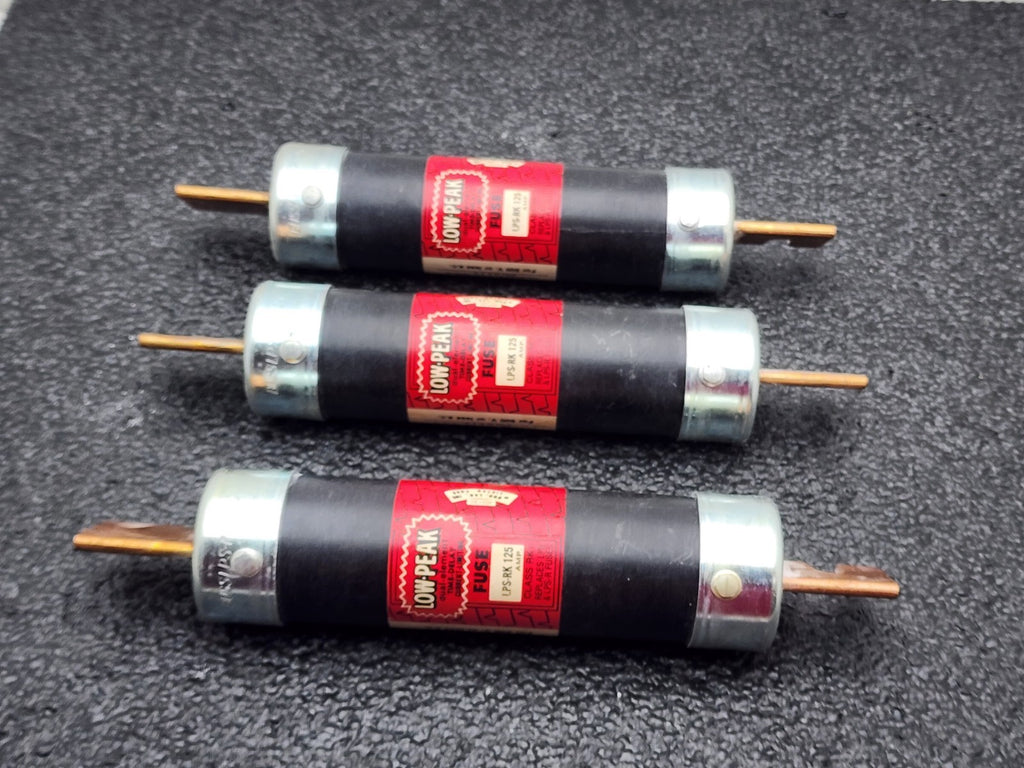 Lot of 3  Bussmann  LPS-RK-125  time delay current - limiting fuse.