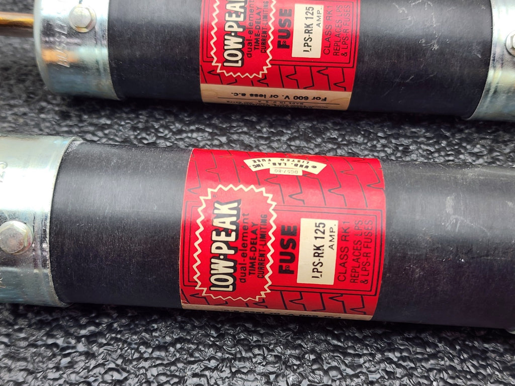 Lot of 3  Bussmann  LPS-RK-125  time delay current - limiting fuse.