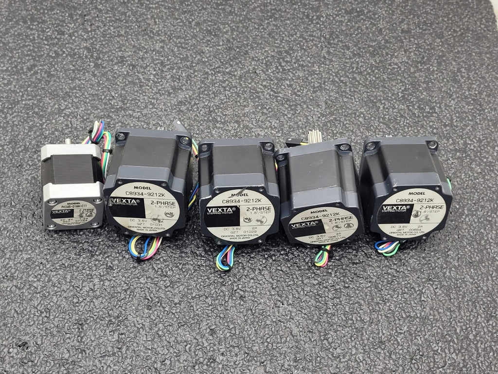Lot of 5x VEXTA 2-PHASE STEPPING MOTOR C8934-9212K and PK245-01AA-C11