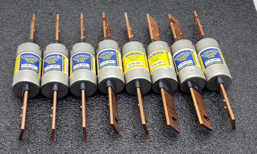 Lot 0f 8- LPS-RK-150SP Bussmann 150 Amp   DUAL - ELEMANT , TIME - DELAY Fuse.