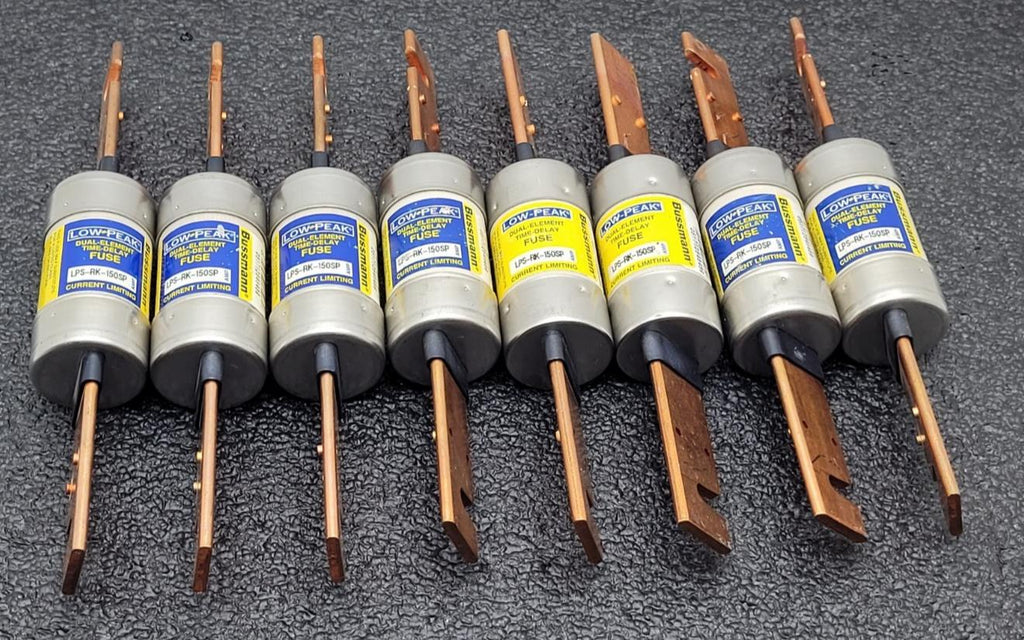 Lot 0f 8- LPS-RK-150SP Bussmann 150 Amp   DUAL - ELEMANT , TIME - DELAY Fuse.