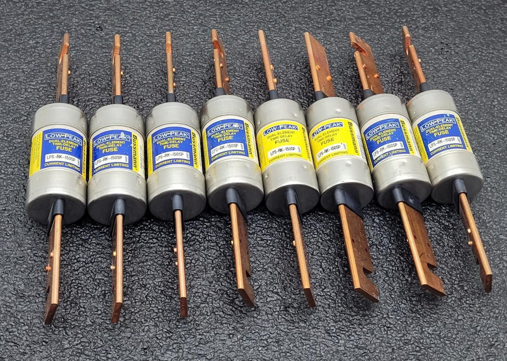 Lot 0f 8- LPS-RK-150SP Bussmann 150 Amp   DUAL - ELEMANT , TIME - DELAY Fuse.