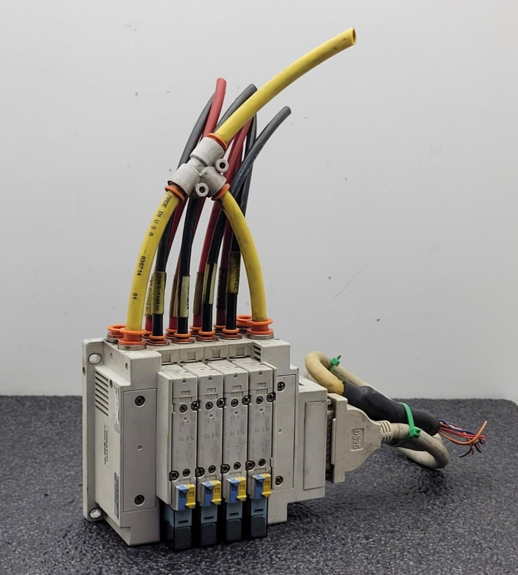 SMC SS5Y5-10F1-04B-N7 Pneumatic Dual Acting 4x Solenoid Valve Block