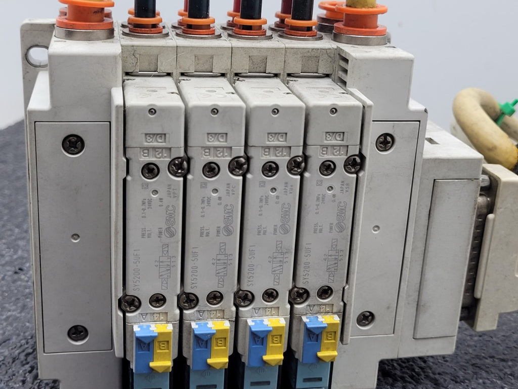 SMC SS5Y5-10F1-04B-N7 Pneumatic Dual Acting 4x Solenoid Valve Block