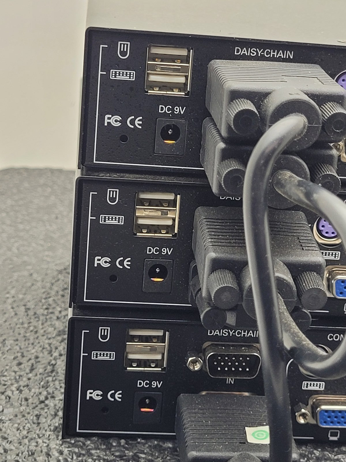 Lot of 3x Tripp Lite B042-008 8 Port USB PS2 Rack-Mountable KVM Switch