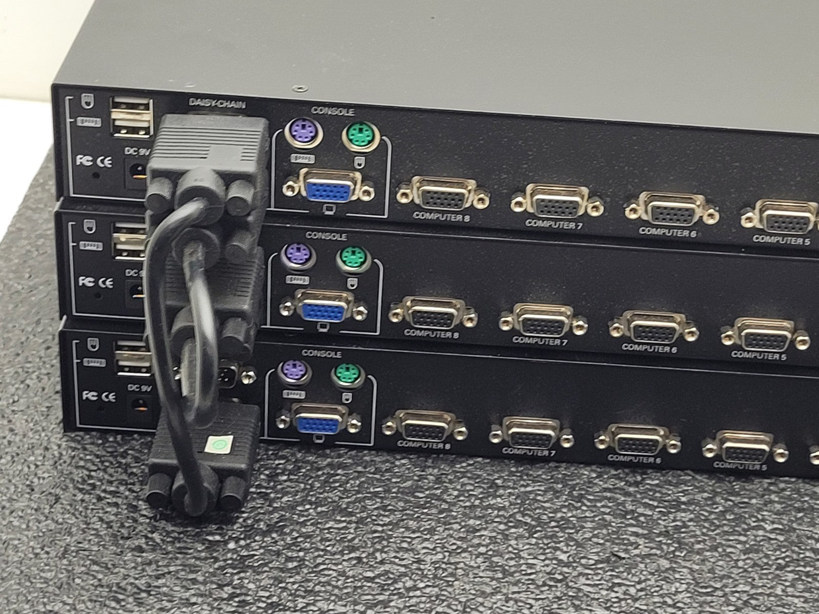 Lot of 3x Tripp Lite B042-008 8 Port USB PS2 Rack-Mountable KVM Switch