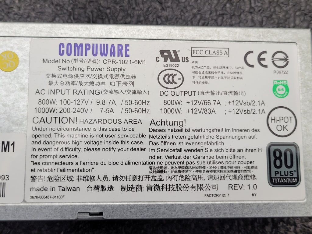 Compuware Switching Power Supply CPR-1021-6M1