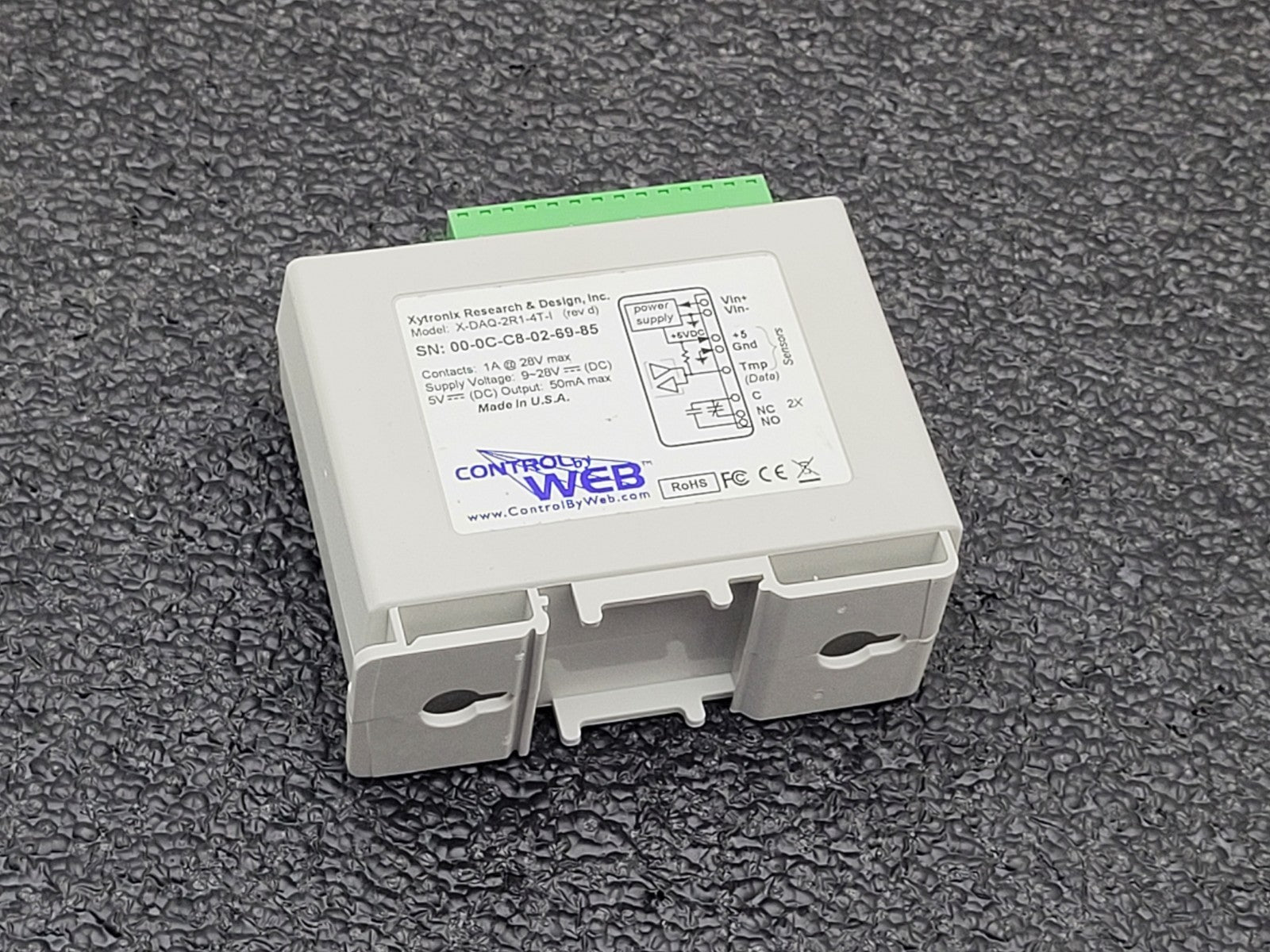 Control by Web X-DAQ-2R1-4T-I DIN Rail Mount  Ethernet PLC Temperature Module