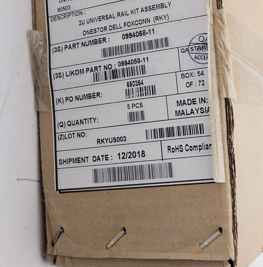 5PCS NEW 0994058-11 ASSEMBLY UNIVERSAL STORAGE XL 2U SNAP-IN RAIL KIT