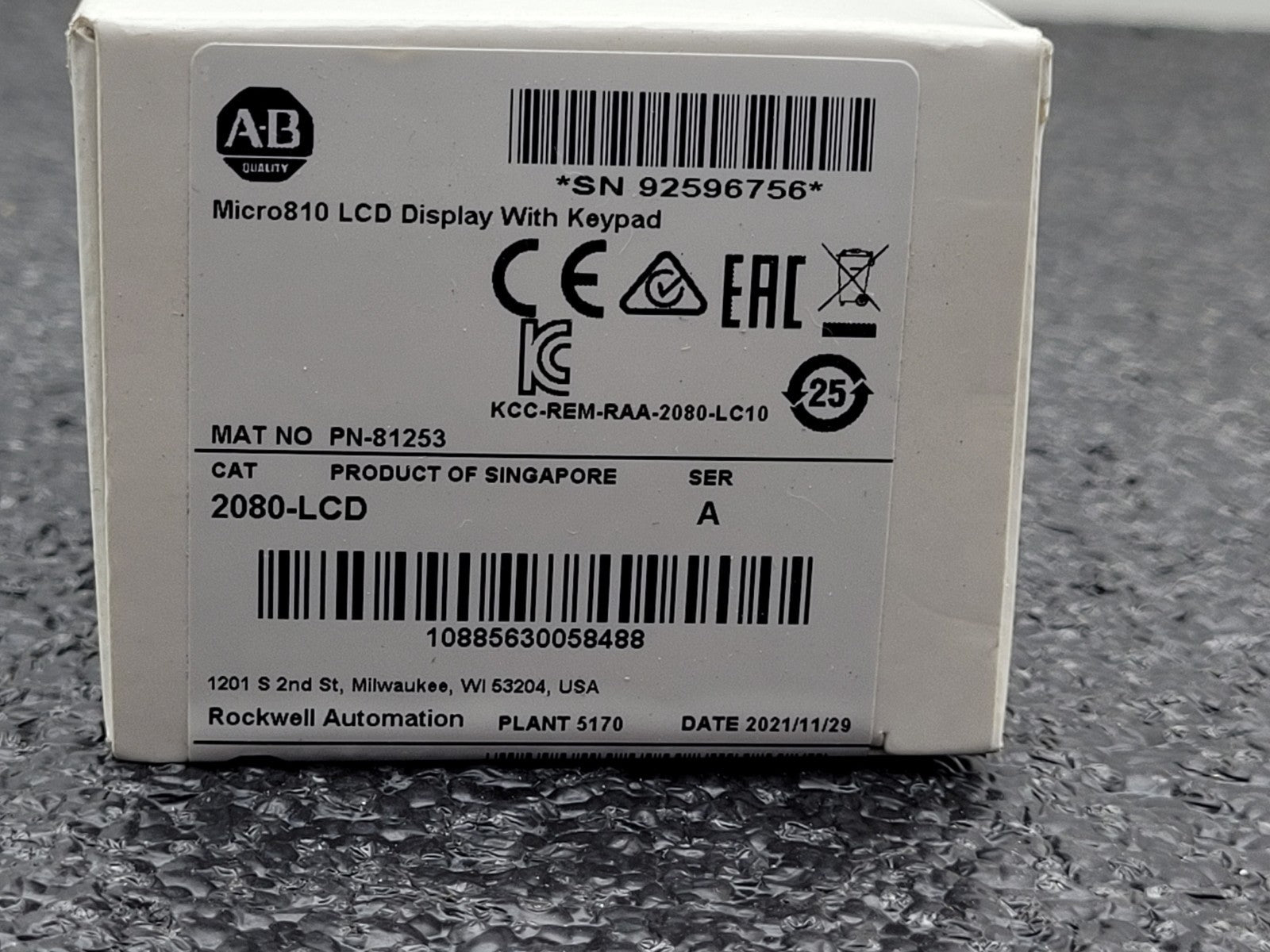 Allen Bradley 2080-LCD Micro810 Controller Display 2080LCD