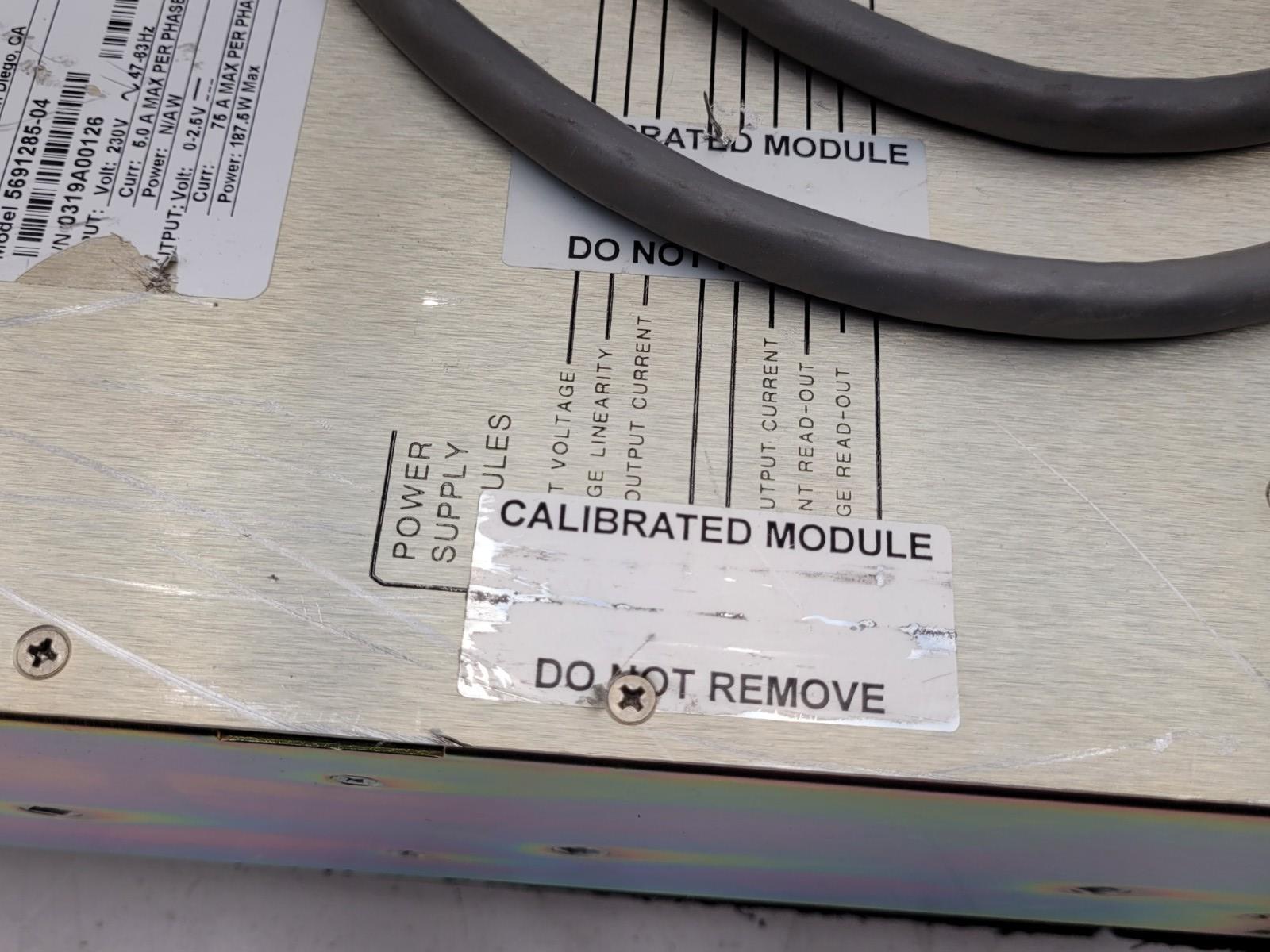 Ametek Elgar Sorensen 5691285-04 0-2.5VDC Output 75A Per Phase Slave PS