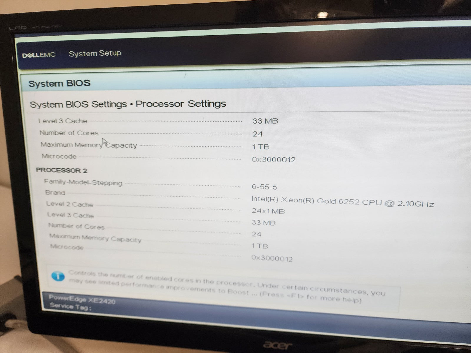 Dell PowerEdge XE2420 Server 2x Xeon Gold 6252 64G RAM H720P 2x 2000W PSU