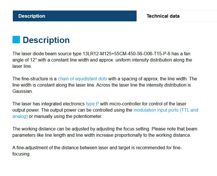 56mw Schafter + Kirchhoff 13LR12-M125 Laser Micro Line Generator 12° Fan Angle
