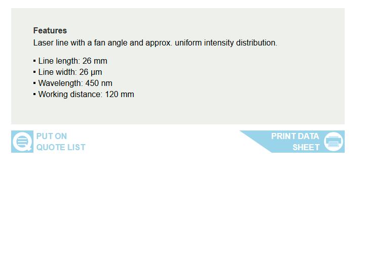 56mw Schafter + Kirchhoff 13LR12-M125 Laser Micro Line Generator 12° Fan Angle