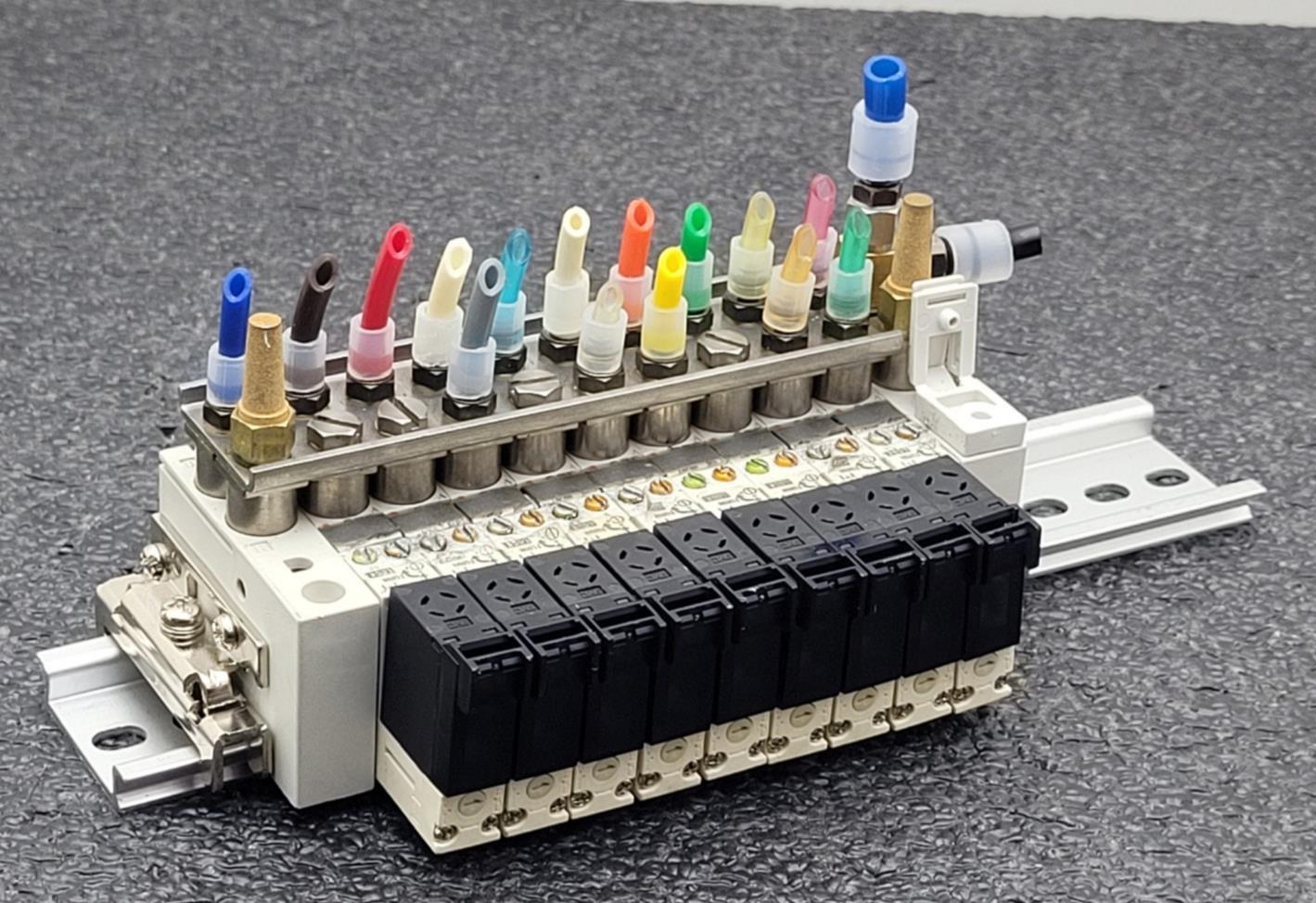 SMC (x9) VQ1270-5MOB-M5 Solenoid Valve Assembly Manifold