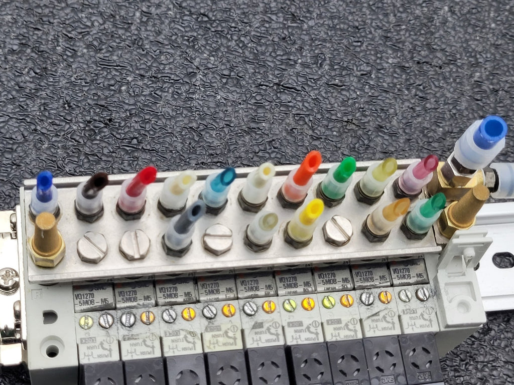 SMC (x9) VQ1270-5MOB-M5 Solenoid Valve Assembly Manifold